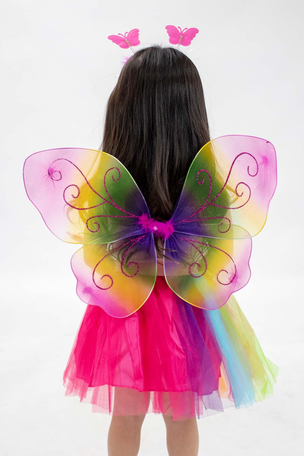 Rainbow Girls Fairy Butterfly Tutu Wand Costume