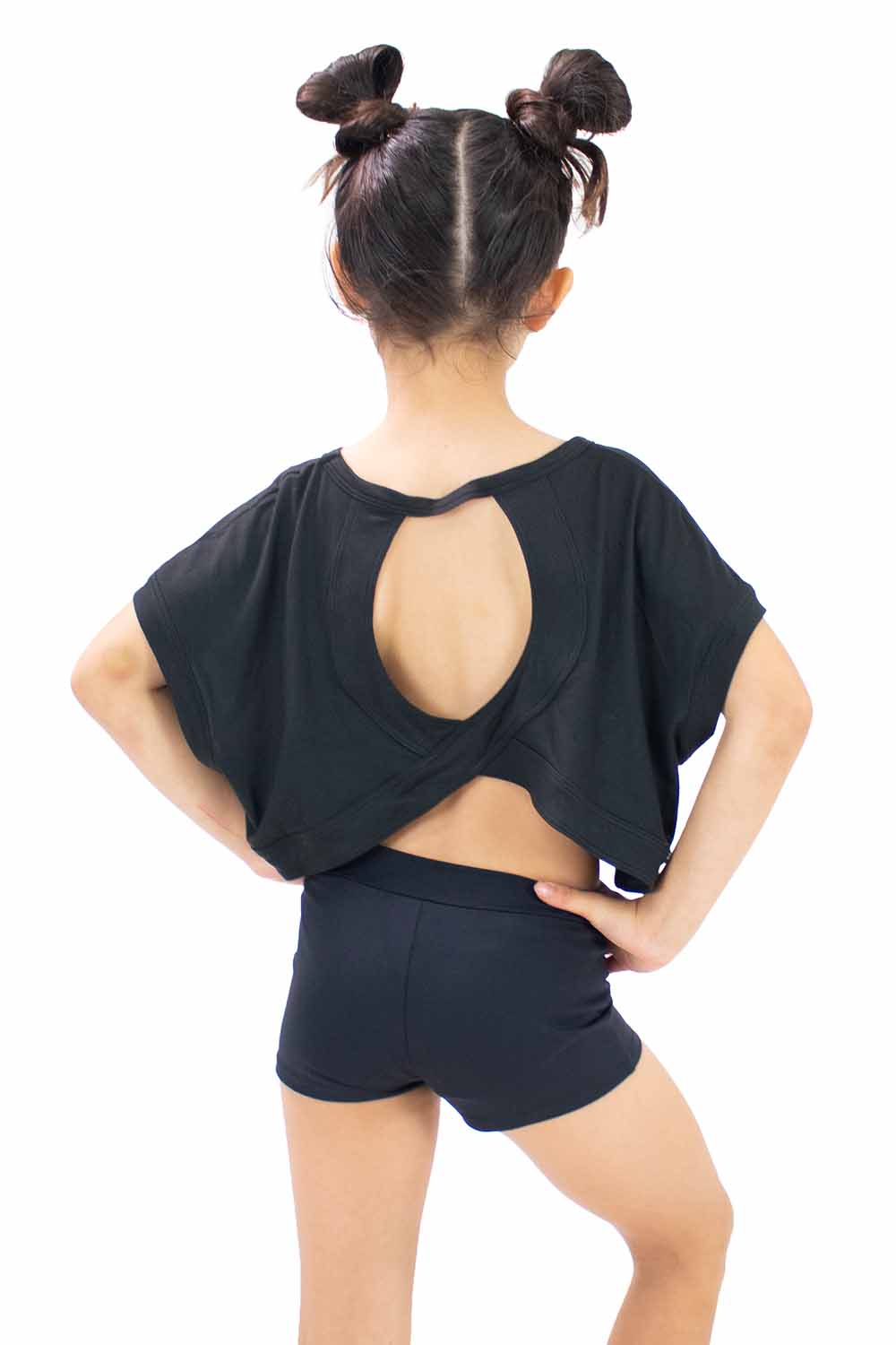 PRE-ORDER BM40553G Youth Crop Top Cover-up with Key Hole Back