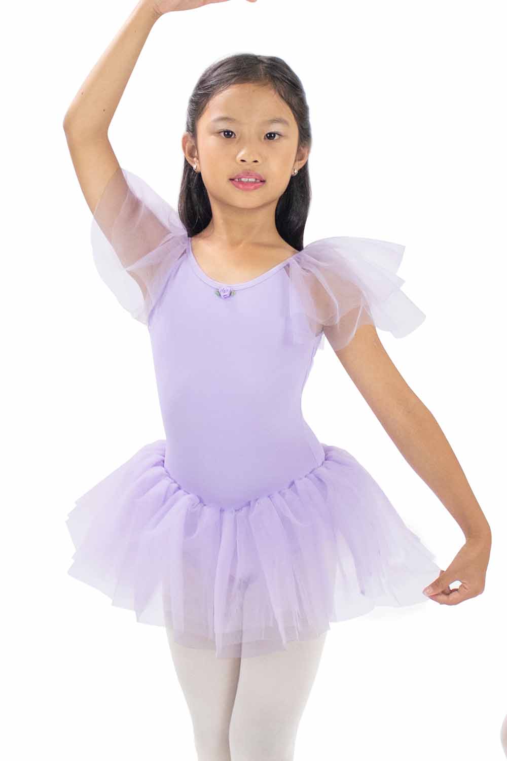 girls tutu dress BM9484IJ Mesh Ruffle Sleeve Tutu Dress – Basic Moves