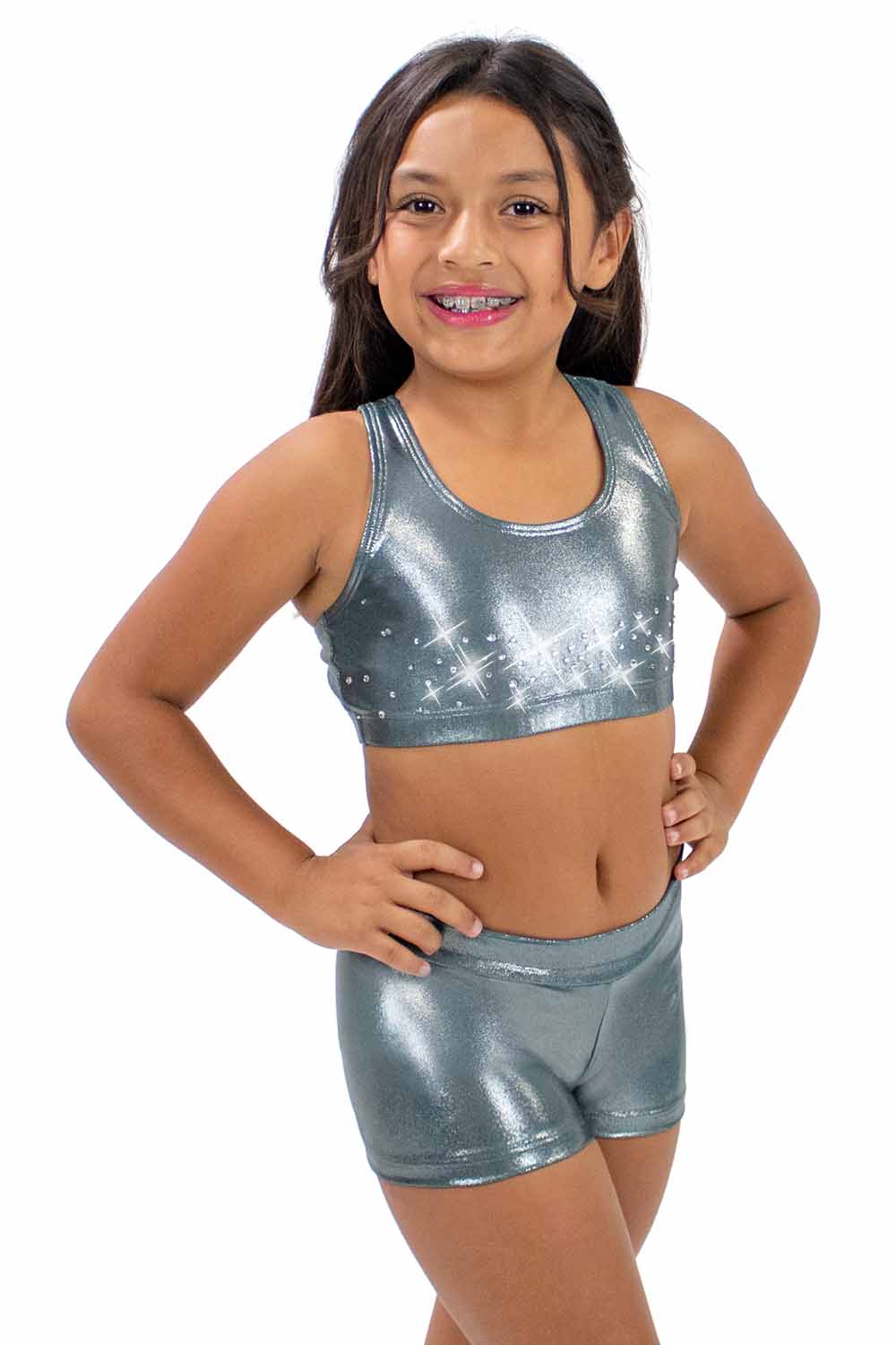 GY5003MS Racer Back Gymnastics Bra Top with Mix Stones