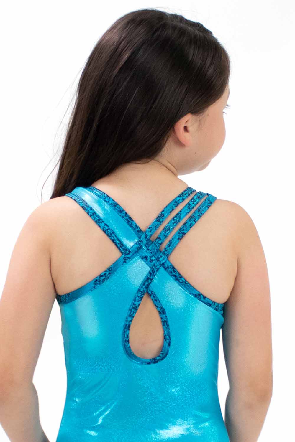 GY5861AT Animal Print Gymnastics Leotard with X-Back