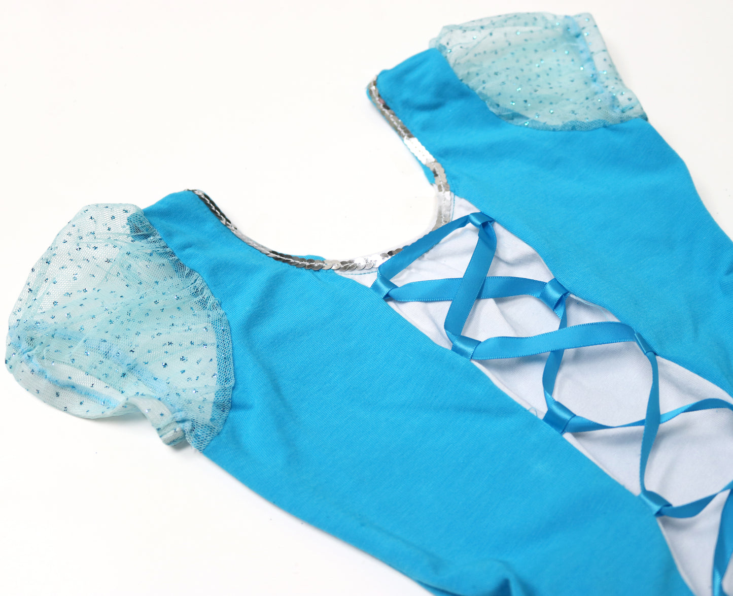 Girls' Blue Lace Up Costume Dress Leotard