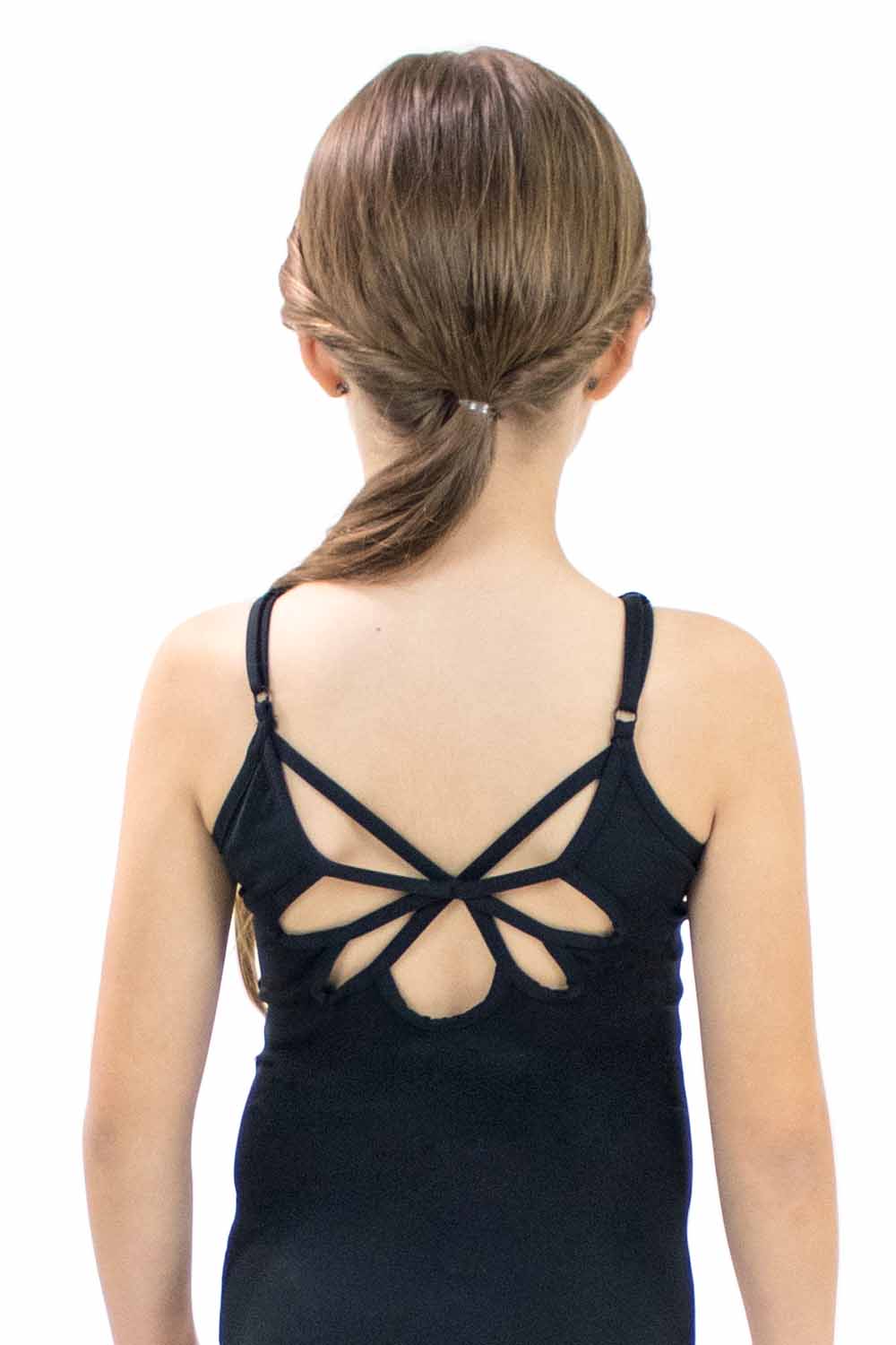 Girls' Microfiber Cami Leotard with Butterfly Back