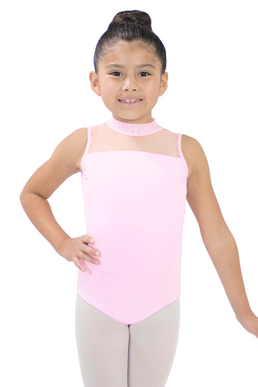 Girls' Microfiber Mock Neck Leotard with Back Hook Leotard