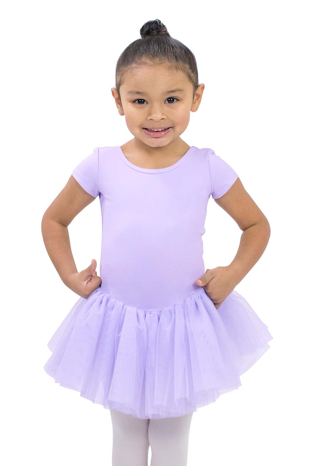 Girls' Microfiber Short Sleeve Criss-Cross Back TuTu Dress