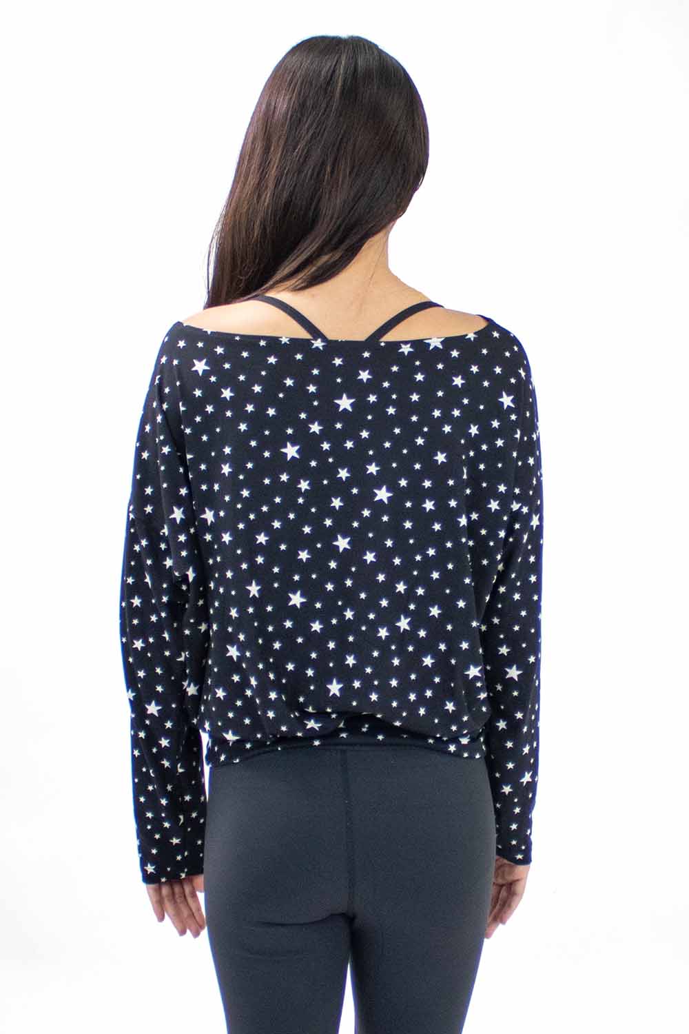 BM40538 Adult Star Print Cover-up Top with Wide Waistband
