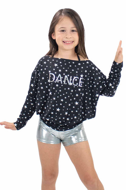 BM40539G Youth Star Print Cover-up Top with Wide Waistband