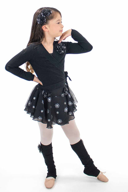 BM14IL Knit Leg Warmer Foil Flower