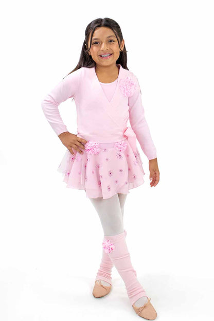 BM14IL Knit Leg Warmer Foil Flower