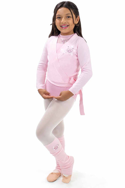 BM4125IM Knit Wrap Sweater Flower Heart Rhinestone