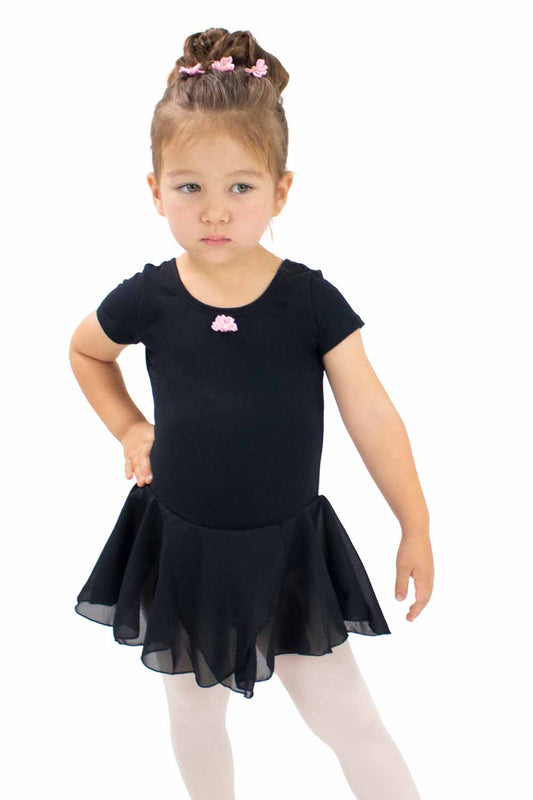 BM5492IY Short Sleeve Dress with Flower Tacking