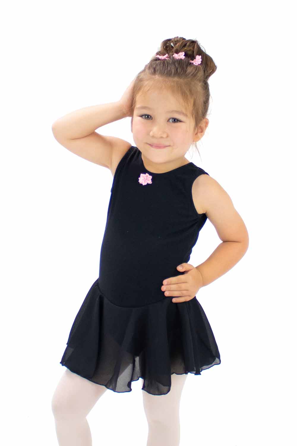 BM5520IY Sleeveless Dress with Flower Tacking