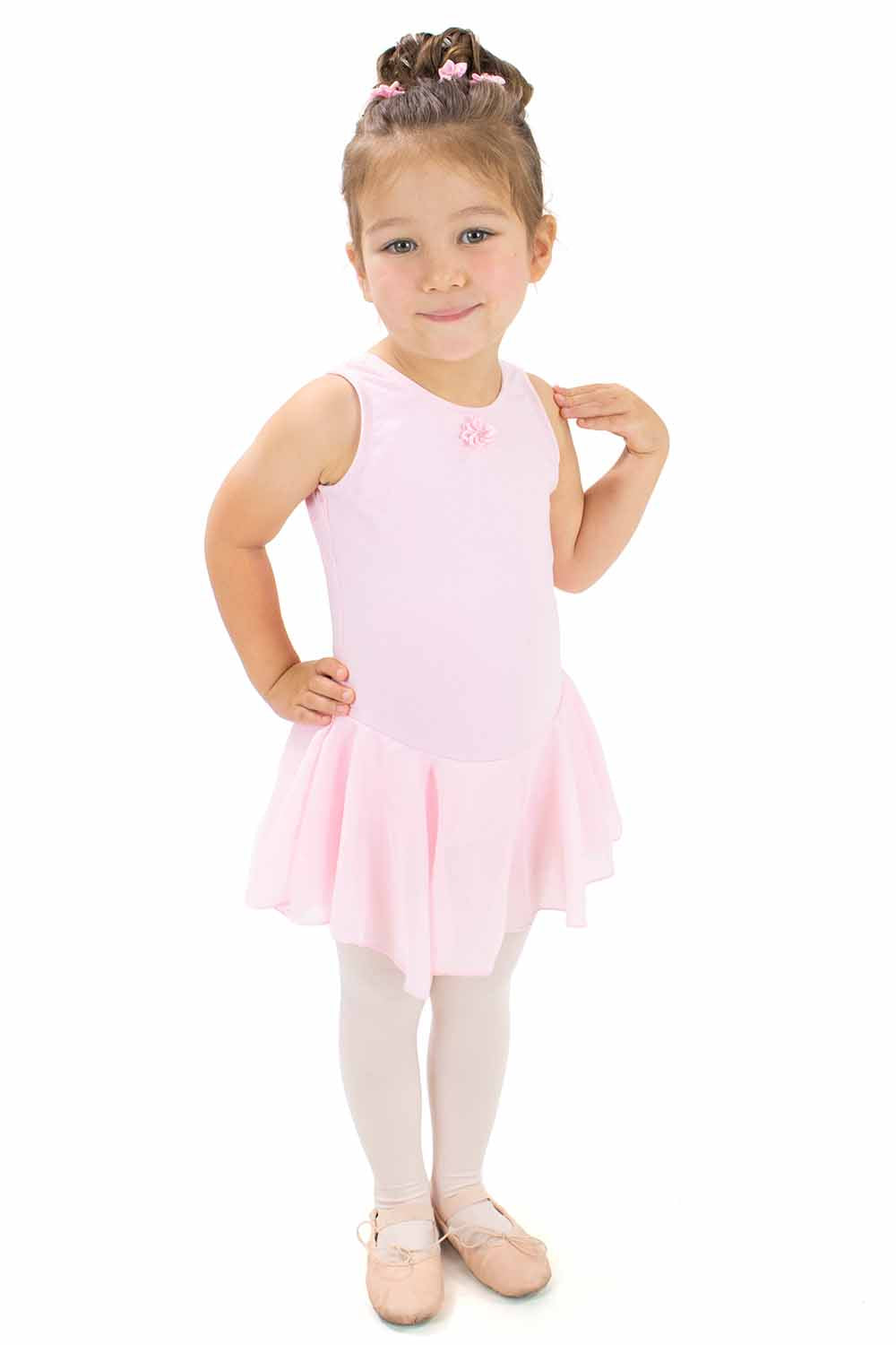 BM5520IY Sleeveless Dress with Flower Tacking