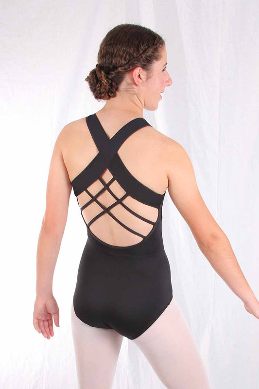 Adult Double Strap Camisole Leotard with Lattice Design Back