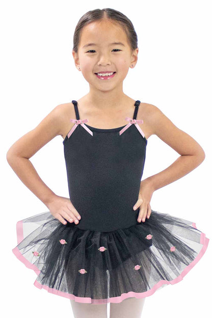 BM9124DA Tutu Dress with Satin Ribbon with Flower Tacking