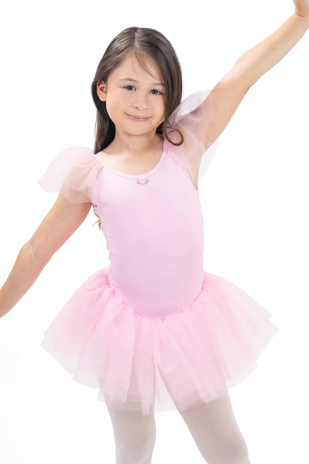 BM9484IJ Mesh Ruffle Sleeve Tutu Dress