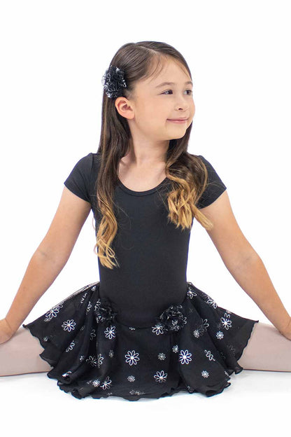 BM9488IL Short Sleeve Foil Flower Dress