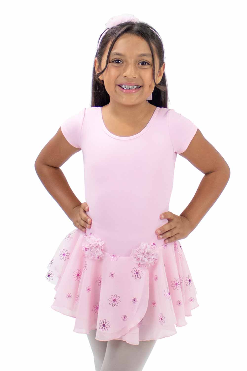 BM9488IL Short Sleeve Foil Flower Dress