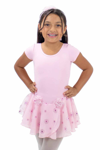 BM9488IL Short Sleeve Foil Flower Dress