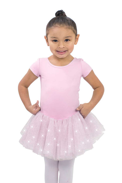 BM9492G Short Sleeve Glitter Tutu Dress
