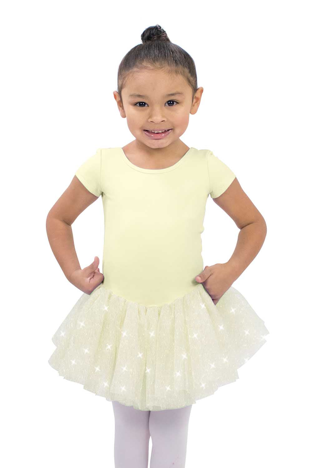 BM9492G Short Sleeve Glitter Tutu Dress