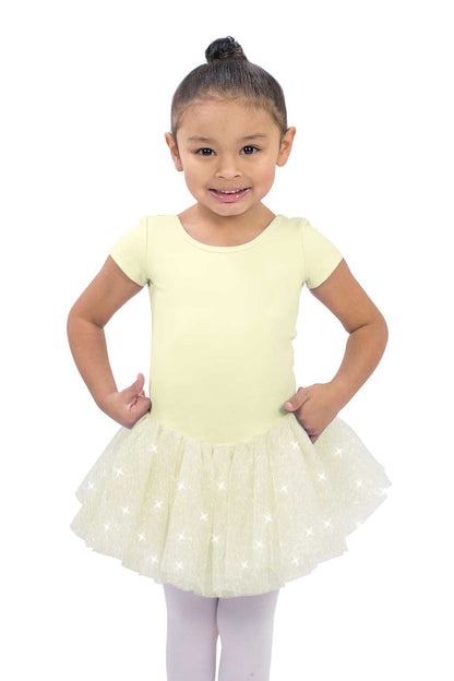 BM9492G Short Sleeve Glitter Tutu Dress