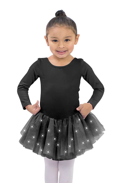 BM9493G Long Sleeve Glitter Tutu Dress