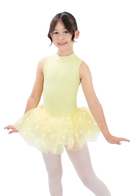 BM9494G Mock Neck Glitter Tutu Dress