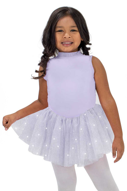BM9494G Mock Neck Glitter Tutu Dress