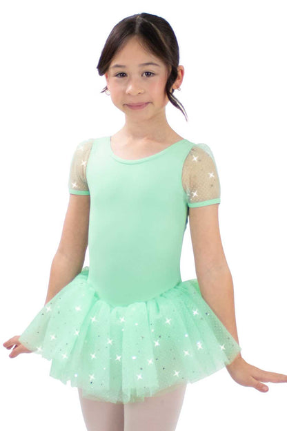 BM9496IP Star Foil Short Sleeve Tutu Dress