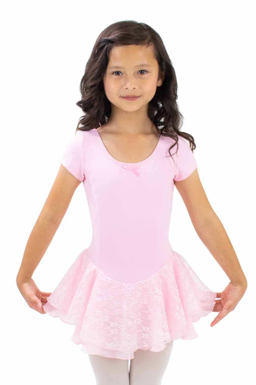 PRE-ORDER BM9503IT Short Sleeve Dress with Lace Layer Skirt