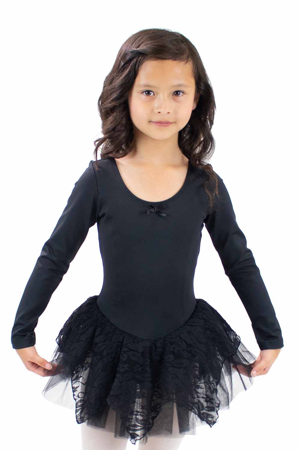 PRE-ORDER BM9508IT Long Sleeve Dress with Lace Handkerchief Skirt