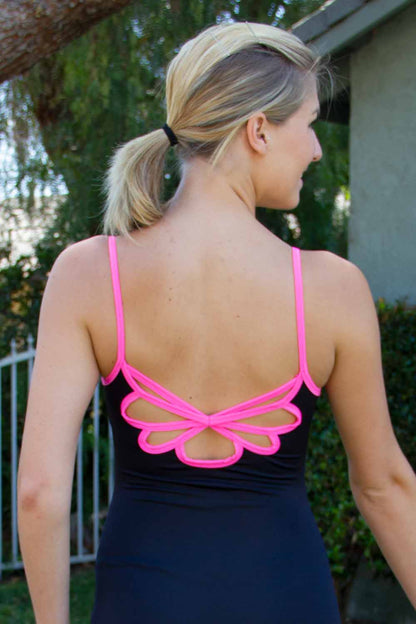 Adult Butterfly Camisole Leotard with Neon Binding