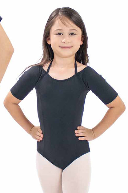 BMT5963 Youth Three Quarter Sleeve Buckle Fashion Back Leotard