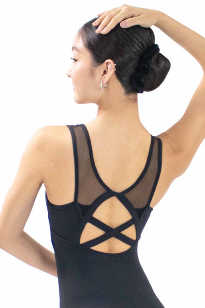 BMA5966 Adult Mesh Detail V-front Fashion Back Leotard