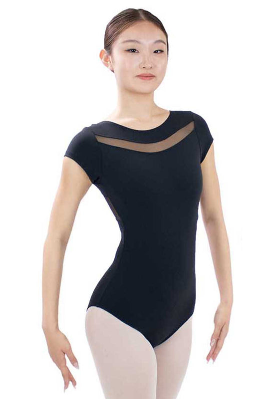 BMA5976 Adult Cap Sleeve Mesh Detail Fashion Back Leotard
