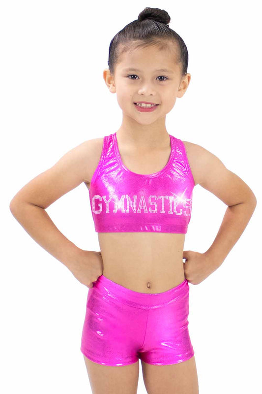 GY5003GY Metallic Gymnastics Sports Bra HeatTransfer