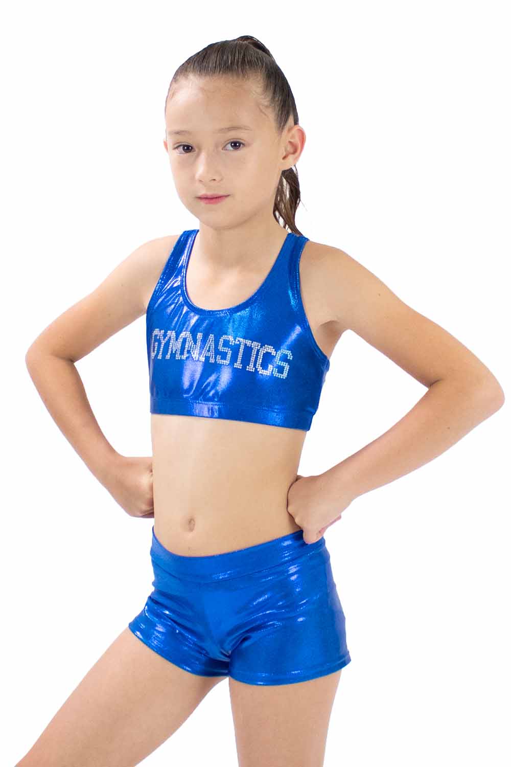GY5003GY Metallic Gymnastics Sports Bra HeatTransfer