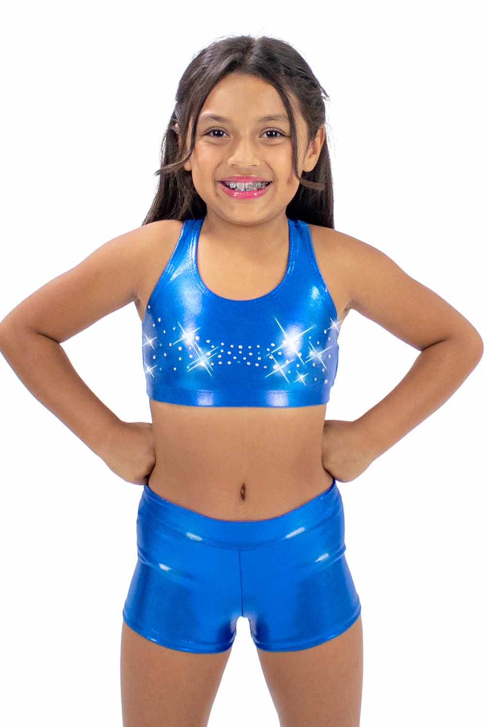 GY5003MS Racer Back Gymnastics Bra Top with Mix Stones