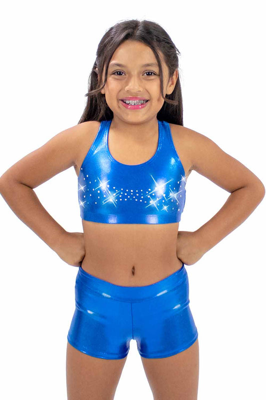 GY5003MS Racer Back Gymnastics Bra Top with Mix Stones