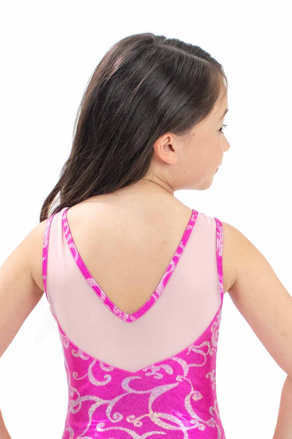 GY5968MP Scroll Print Mesh Back Gymnastics Letoard