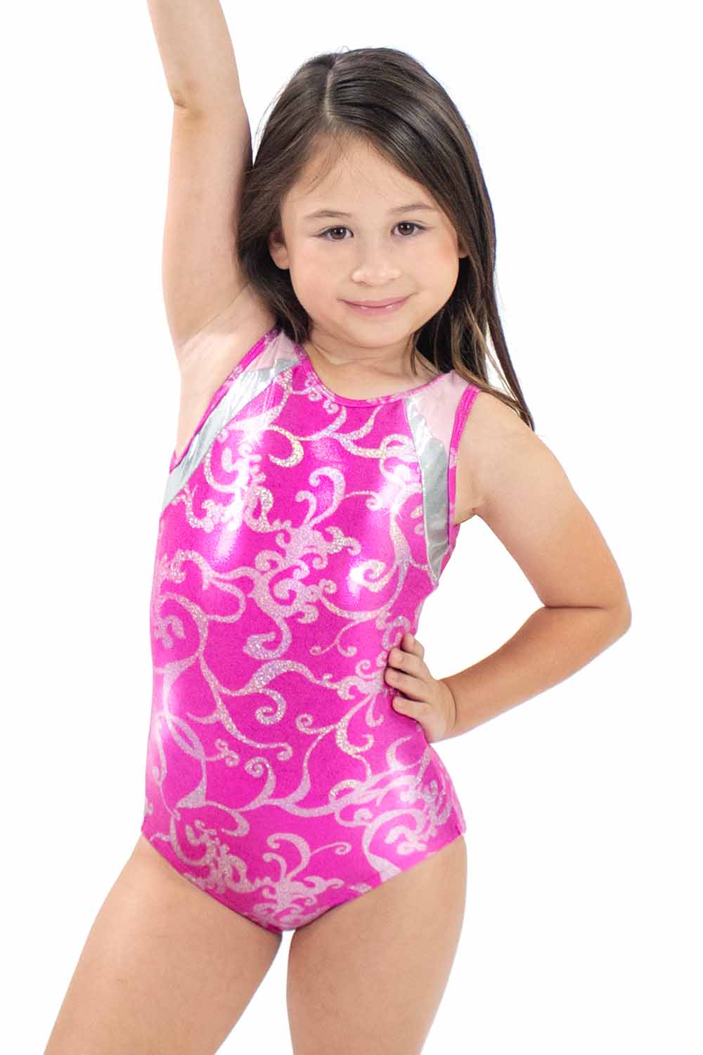 GY5968MP Scroll Print Mesh Back Gymnastics Letoard