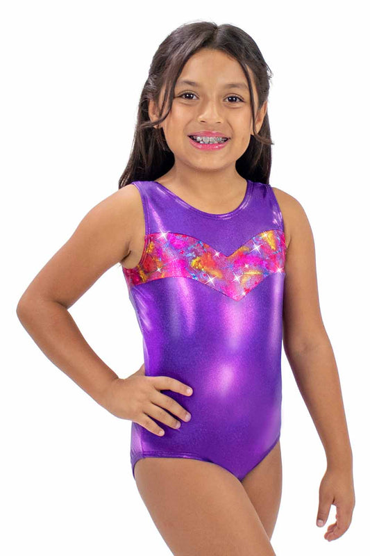 GY5973RS Purple Star Gymnastics Leotard