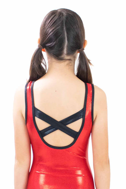 PRE-ORDER GY5992CB Solid Color Contrast Trim Gymnastic Leotard