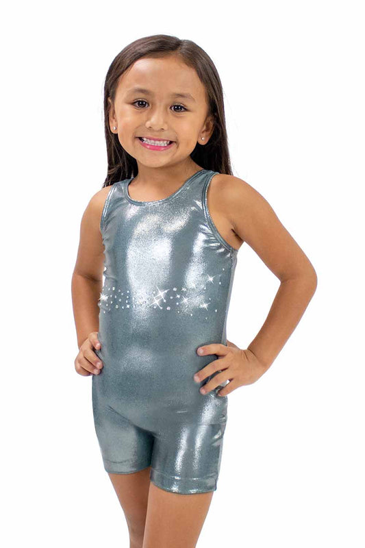 GY7382MS Racer Back Gymnastics Biketard with Mix Stones
