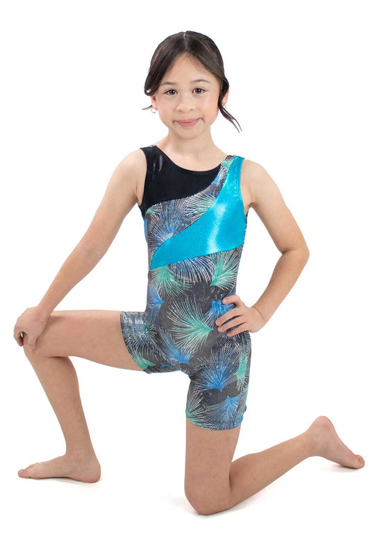 GY7405SC Sparkle Color Block Gymnastics Biketard