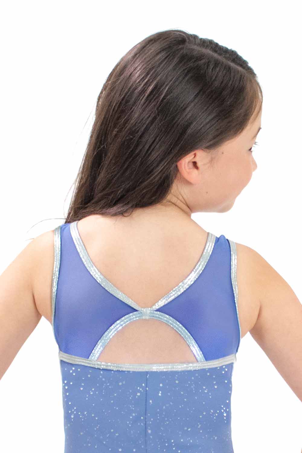 GY7442BS Sliver Dots Mesh Gymnastics Biketard