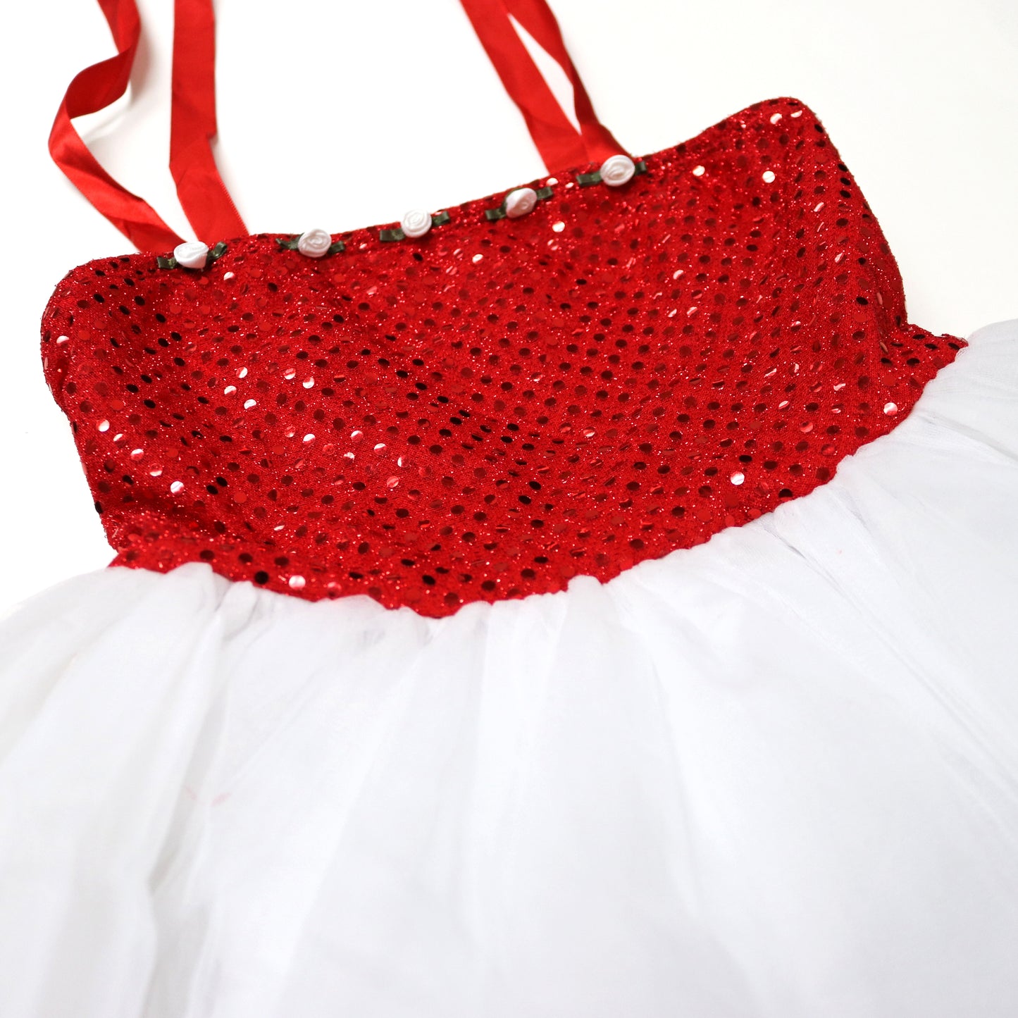 Girls' Red Ribbon Costume Dress Leotard
