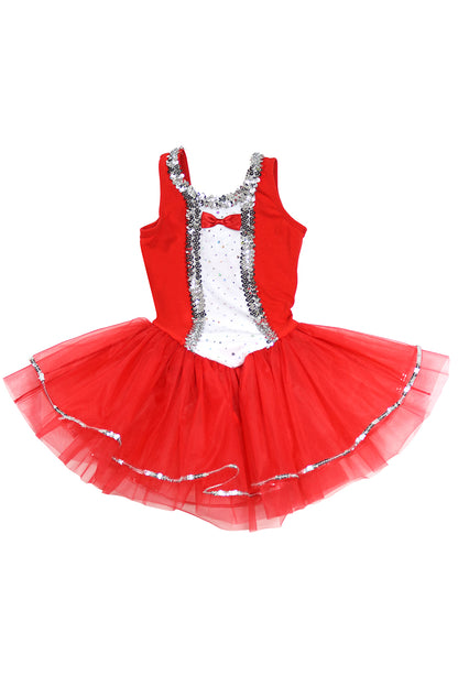 Girls' Red Tuxedo Costume Dress  Leotard