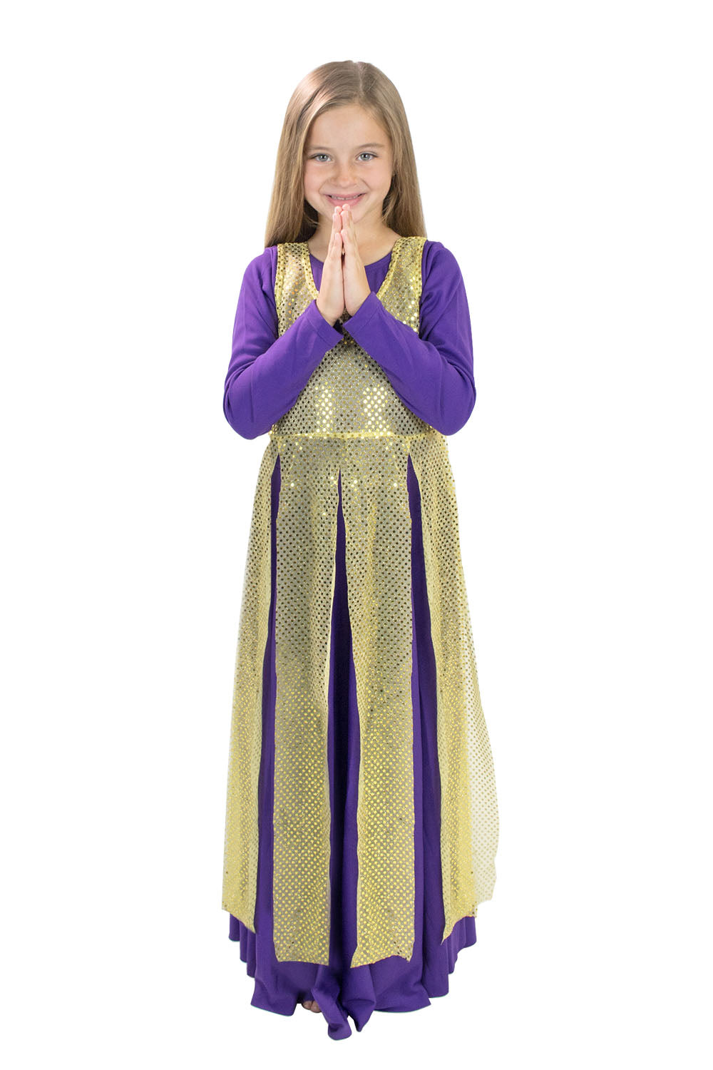 Children Liturgical Sequin Tunic with Streamer Skirt